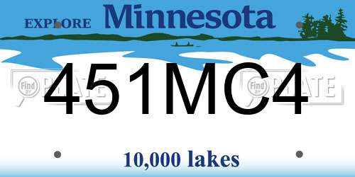 451MC4 Minnesota License Plate