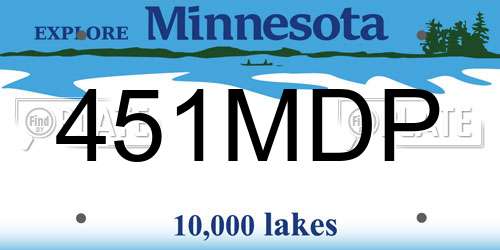 451MDP Minnesota License Plate