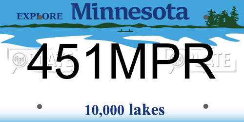 451MPR Minnesota License Plate