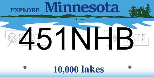 451NHB Minnesota License Plate