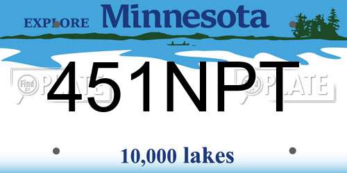 451NPT Minnesota License Plate