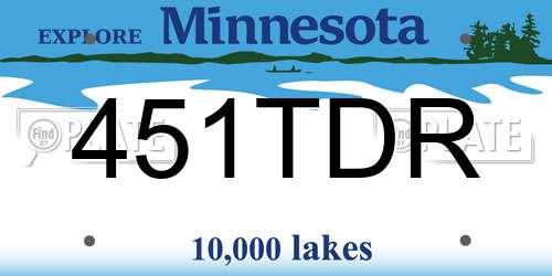 451TDR Minnesota License Plate