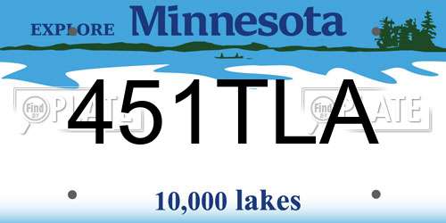 451TLA Minnesota License Plate