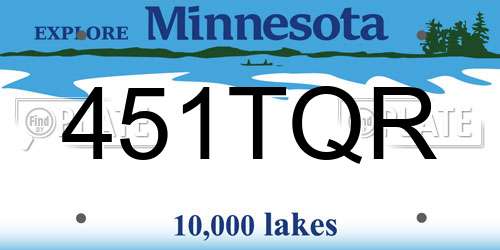 451TQR Minnesota License Plate