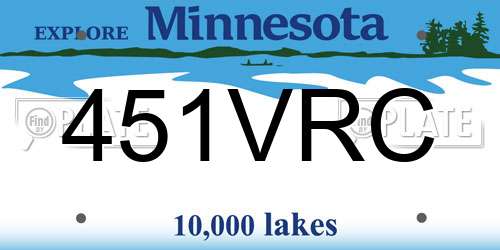 451VRC Minnesota License Plate