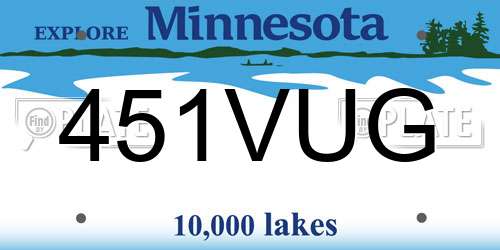451VUG Minnesota License Plate