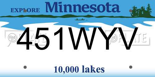 451WYV Minnesota License Plate