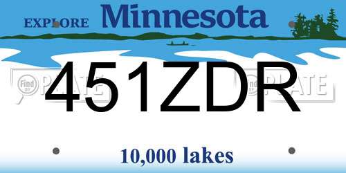 451ZDR Minnesota License Plate
