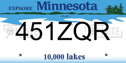 451ZQR Minnesota License Plate