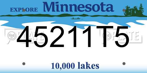 45211T5 Minnesota License Plate