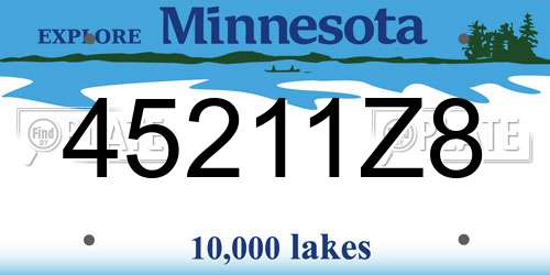45211Z8 Minnesota License Plate