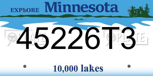 45226T3 Minnesota License Plate