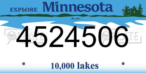 4524506 Minnesota License Plate