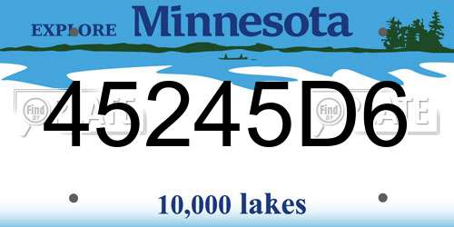 45245D6 Minnesota License Plate
