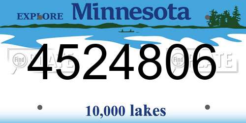 4524806 Minnesota License Plate