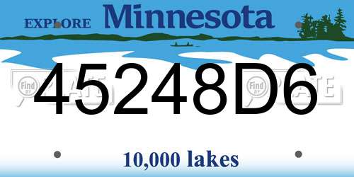45248D6 Minnesota License Plate