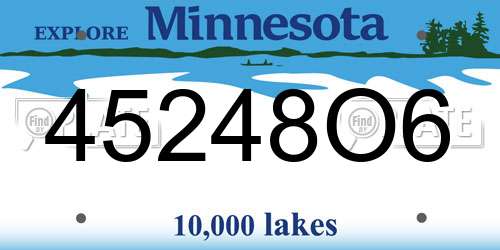 45248O6 Minnesota License Plate