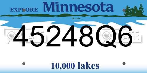 45248Q6 Minnesota License Plate