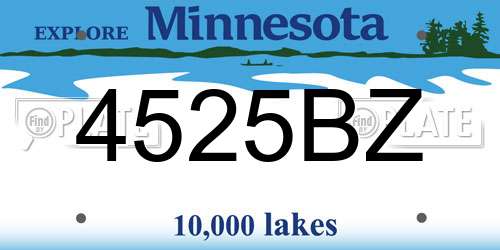 4525BZ Minnesota License Plate