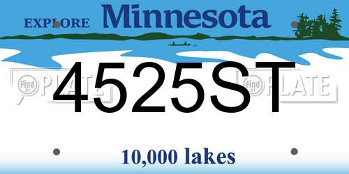 4525ST Minnesota License Plate