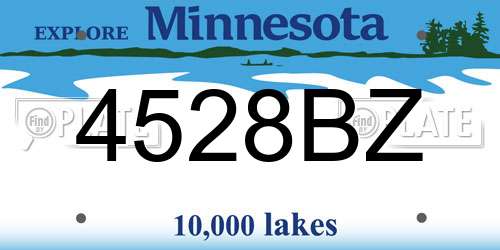 4528BZ Minnesota License Plate