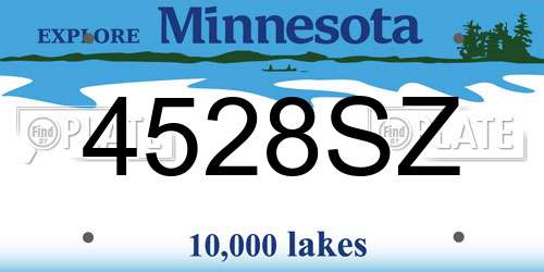 4528SZ Minnesota License Plate