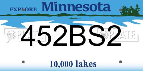 452BS2 Minnesota License Plate