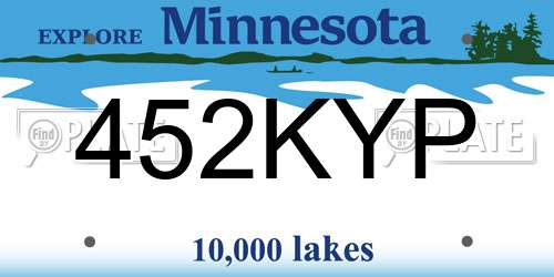 452KYP Minnesota License Plate