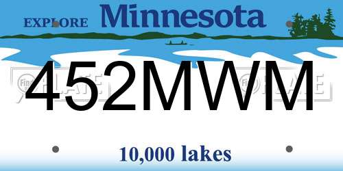 452MWM Minnesota License Plate