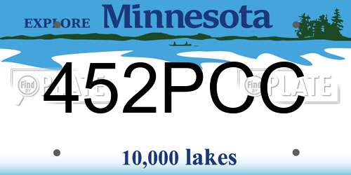 452PCC Minnesota License Plate