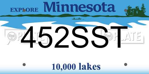 452SST Minnesota License Plate