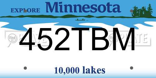 452TBM Minnesota License Plate