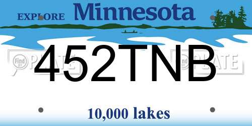 452TNB Minnesota License Plate