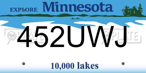 452UWJ Minnesota License Plate