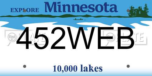 452WEB Minnesota License Plate