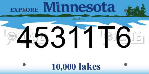 45311T6 Minnesota License Plate