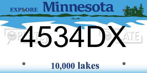 4534DX Minnesota License Plate