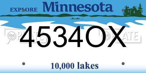 4534OX Minnesota License Plate