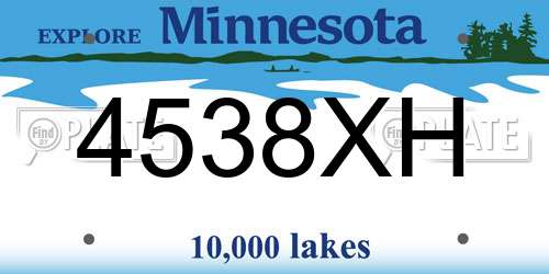 4538XH Minnesota License Plate