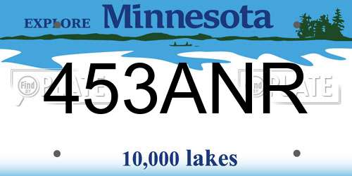 453ANR Minnesota License Plate
