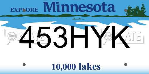 453HYK Minnesota License Plate