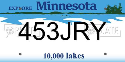 453JRY Minnesota License Plate