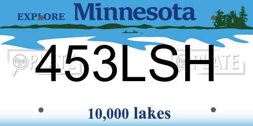 453LSH Minnesota License Plate