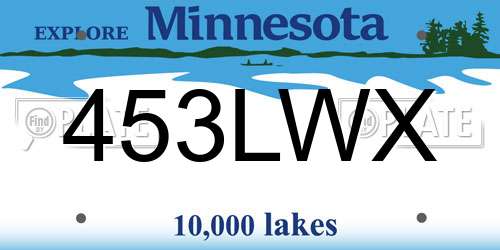 453LWX Minnesota License Plate