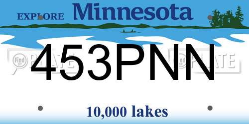 453PNN Minnesota License Plate