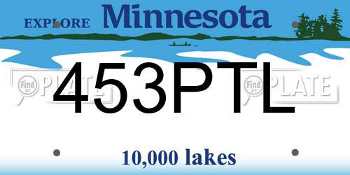 453PTL Minnesota License Plate