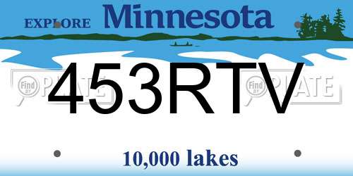 453RTV Minnesota License Plate