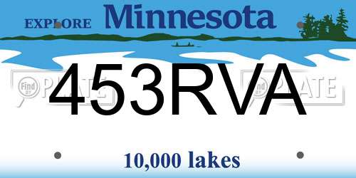 453RVA Minnesota License Plate