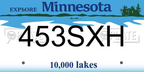 453SXH Minnesota License Plate