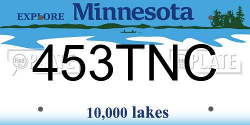 453TNC Minnesota License Plate